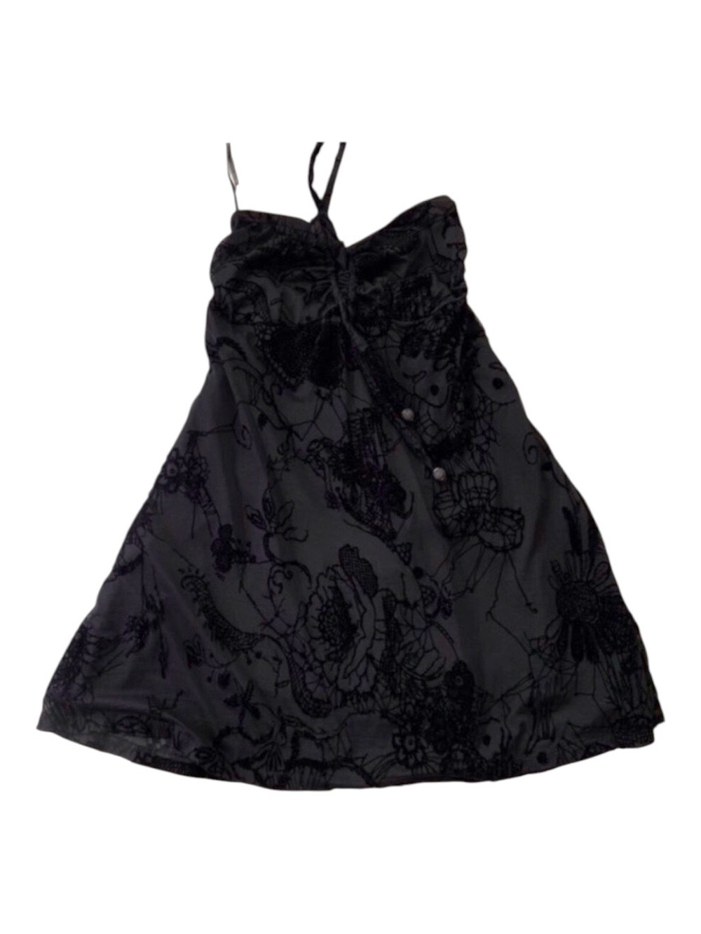 Shan mini dress cover up black halter neck mini size 10 resortwear summer spring